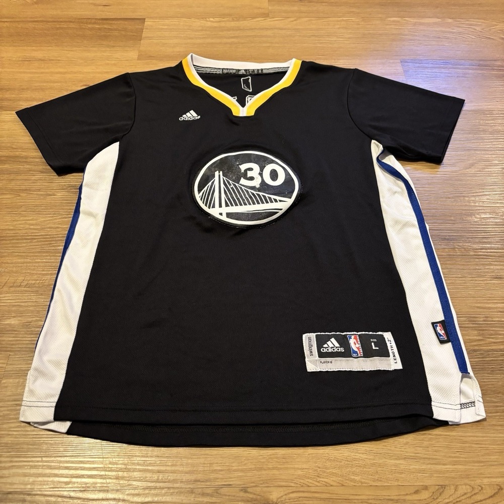 Adidas NBA Golden State Warriors Steph Curry Jersey Youth Large Black Alt Jersey